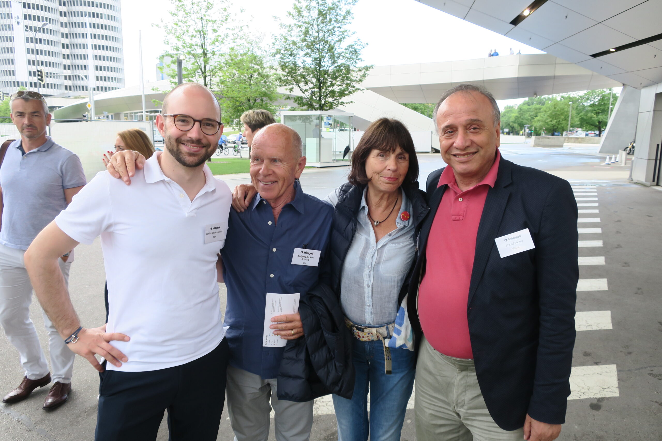 Marion, Wolfgang and Dominic Beckers-Schwarz with Ahmed Bteibet
